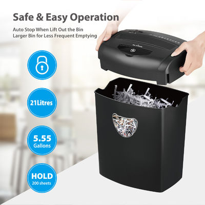 21L سطل جلد 10 ورق A4 ظرفیت خرد کردن P-4 سطح امنیتی ماشین خرد کننده کاغذ CD218P