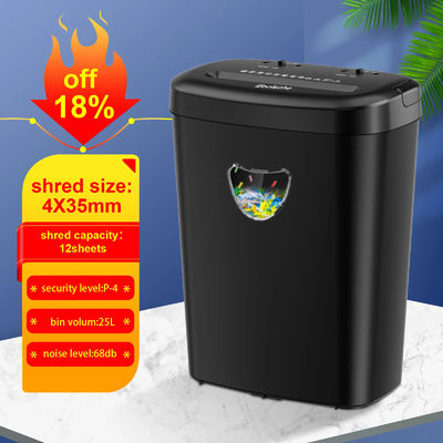 CD228P-12 ETL گواهینامه 25L سنگین وظیفه دفتر کاغذ خردکن با 68 DB سطح سر و صدا برش متقاطع