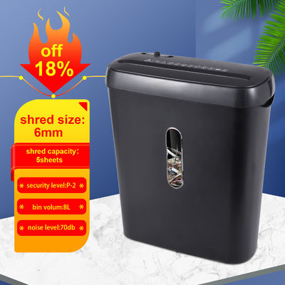 S636B ماشین خرد کردن کاغذ برش 6 ورق A4 ماشین خرد کردن کوچک برای کاربر دفتر خانگی با 8L