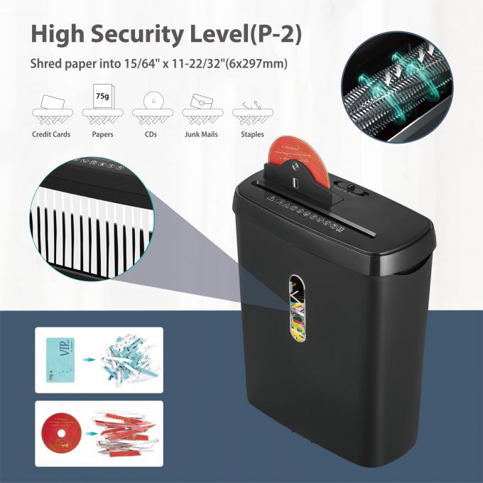 SD108P 8 ورق ماشین خرد کننده کاغذ دفتر برش نوار برای اسناد کارت اعتباری و دیسک سی دی با 11L Bin 2