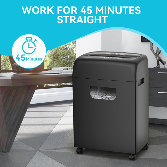 C281P سنگین وظیفه برق دفتر خردکن 20L 18 ورق برش متقاطع کاغذ خردکن برای کارت های P-4 با کشاندن صندوق 2